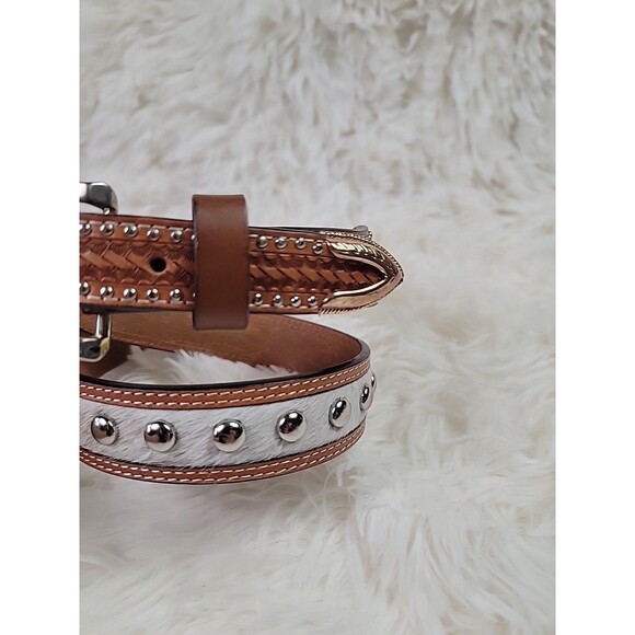 Ranger Belt Company Western Leather Belt Studded Cowgirl Womens Size 32 Cowhide